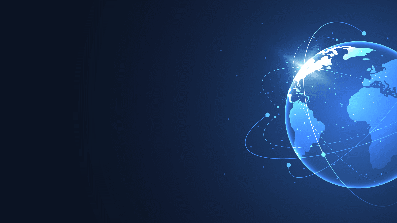 Global trade network with shipping containers and financial charts